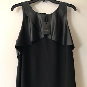 Black Tank with Leather Detail